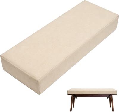 Afneembare hoes voor schommelbank en vensterbank, comfortabel bankkussen 80 x 40 x 5 cm, beige, weerbestendig en stijlvol