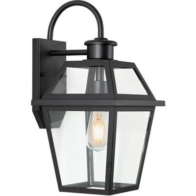 KS Verlichting wandlamp - Perth - Buitenlamp - E27 - Vierkant - Klassiek - Glas - Elegant - Aluminium - Zwart