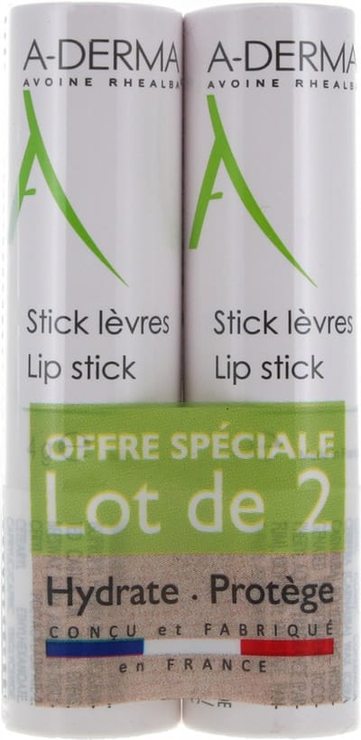 A-DERMA Lip Stick Set van 2 x 4 g