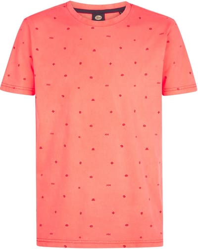 Petrol Industries - Heren T-shirt met all-over print Tornado - Roze - Maat L