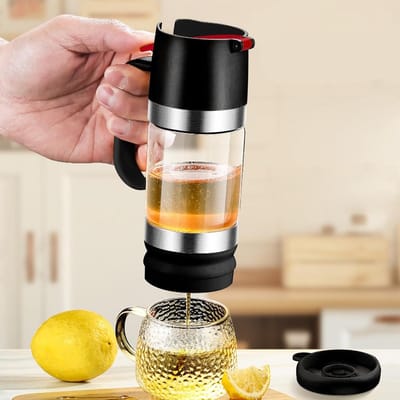 Glazen Honingdispenser van 300 ml met Handvat, Druppelvrij en Geschikt voor Honing en Sauzen