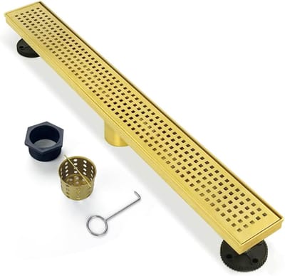 Lineaire doucheafvoer - Douchegoot rooster - Badkamer droog houden - Snelle waterafvoer - 711 cm - Goud