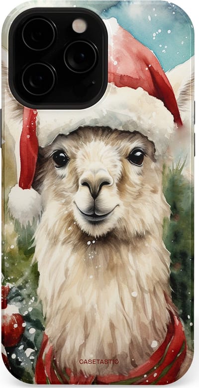 Casetastic hoesje geschikt voor Apple iPhone 13 Pro Max - MagSafe - Dubbellaagse bescherming - Kerst Lama - Fashion Case - Taupe Lichtgrijs Donkergrijs Saliegroen
