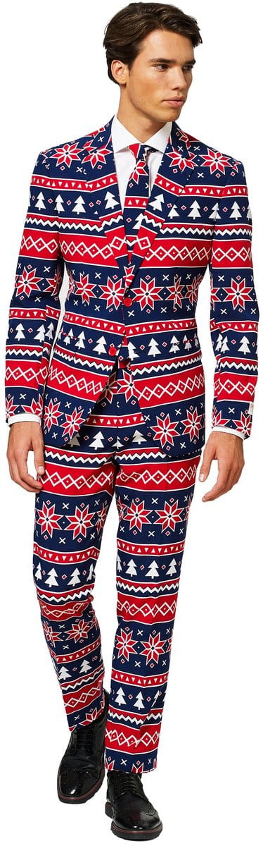 OppoSuits Nordic Noel - Mannen Kostuum Kerst - Fout Kerstpak - Gekleurd - Kerst - Maat 54