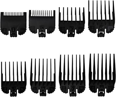 Geleidingskammen Set - Haartrimmer Opzetkammen - Haarlengte Verstellen - 8 Verschillende Maten - 1.5 mm tot 25 mm - Zwart