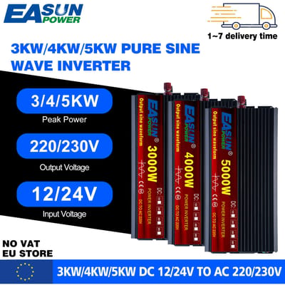 EASUN Zuivere Sinus Omvormer 12/24V 220V 5000W 4000W 3000W Auto Power Omvormer 12/24V DC naar AC 220V Converter Transformator