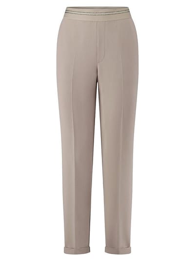 Enkellange broek pasvorm Regular Fit Van Fadenmeister Berlin beige