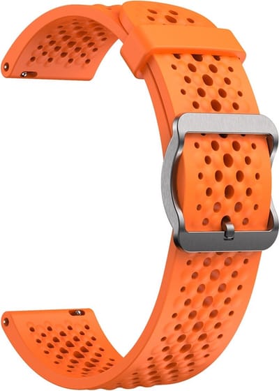 Siliconen bandje - geschikt voor Xiaomi Mi Watch / Watch 2 (PRO) / Watch S1 / Watch S1 Pro / Watch S2 / Watch S3 / Watch S4 / Watch S5 / Haylou / Redmi Watch 5 Active & Lite - oranje