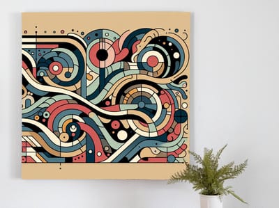 Modern relief schilderij | Innovatief 3D meesterwerk dat de moderne wereld weerspiegelt in relief | Kunst - 30x30 centimeter op Canvas | Foto op Canvas