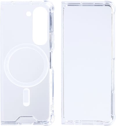 Rixus For Samsung Galaxy Z Fold5 Magnetic Clear Case TPU White