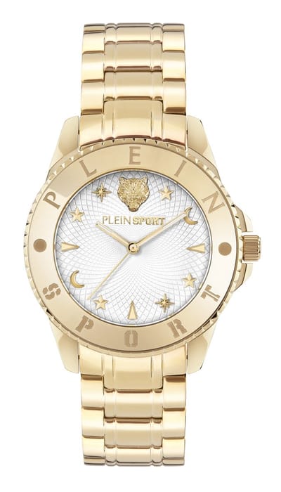 Plein Sport Glam Quartz Analoog Horloge Gouden Toon Case: 100% Stainless Steel | Armband: 100% Stainless Steel 40 PSKBA1725