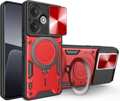 Hoesje geschikt voor Xiaomi Redmi 13C 5G - Techsuit CamGuard Pro Back Cover - Rood