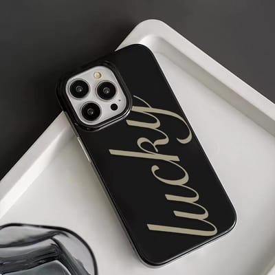 Zwart Roze Geluks Schrift Print Telefoonhoesje voor iPhone 17 16 15 14 13 12 11 Pro Max 7 8 X XS Krasbestendige Beschermhoes Funda For iphone 11 Pro