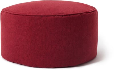 Lumaland Zitzak poef | Compacte zitzak met 3-in-1-functie: comfortabele poef, handig tafeltje en stijlvolle voetenbank voor binnen en buiten | Met flexibele EPS-vulling | Ø 25 x 45 cm - Rood