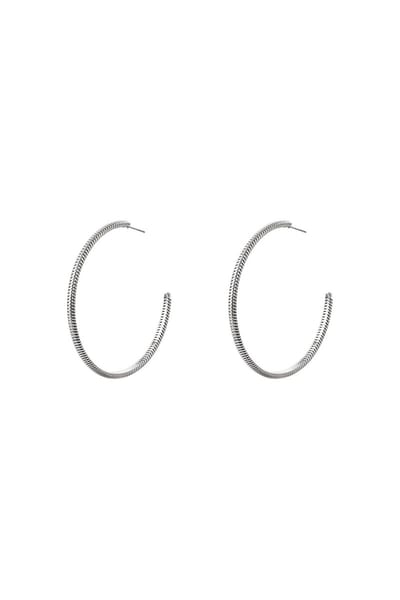 Stainless steel hoop earrings -Oorbellen- Zilver- Yehwang