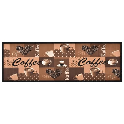 vidaXL - Keukenmat - wasbaar - Coffee - 45x150 - cm - bruin