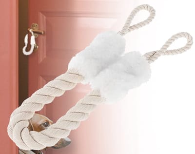 Store_7 - Katoenen deurstopper - Klink - Vingerbescherming - Wit - Deurkoord - Klembescherming voor deuren - Geschikt voor huisdieren en kinderen -...