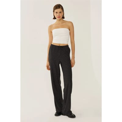 Elastische Taille Gestreepte Broek