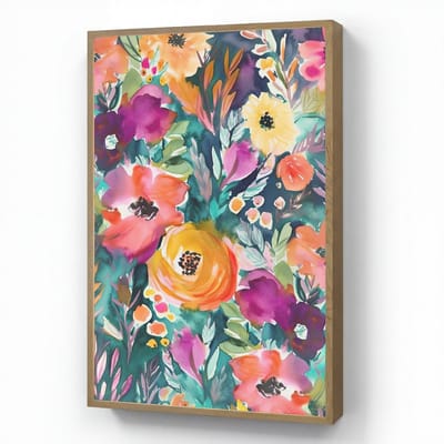 Wandlamp 70x100 cm - Oplaadbaar - Bloemen - Olieverf - Kunst - Natuur - Wandlampen binnen woonkamer - Slaapkamer lamp - Decoratieve nachtlamp - Vloerlamp draadloos