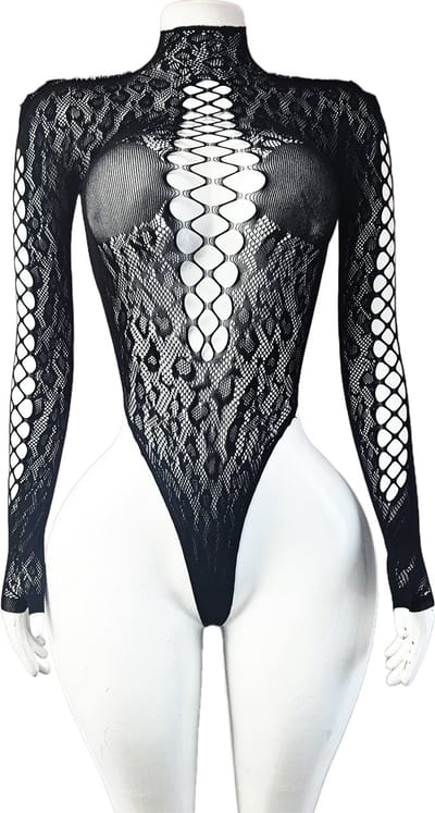 BamBella ® - Panty pak -Onesize - body suit - Dames - Onesize - sexy Erotische jumpsuit van kant lingerie zwart