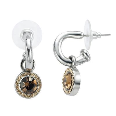 Behave - oorstekers met bruine kristal - elegante hanger - nikkelvrij