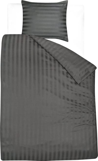 Homéé® Hotel Dekbedovertrekset CVC 27mm satijn streep 140g.m2 antraciet eenpersoons 140x200/220 + 1 sloop 60x70 cm