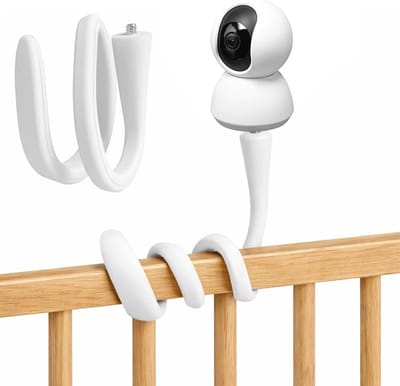 Babyfoonhouder - Camerastandaard - Baby in de gaten - Montage zonder boren - 43 cm lengte - Wit