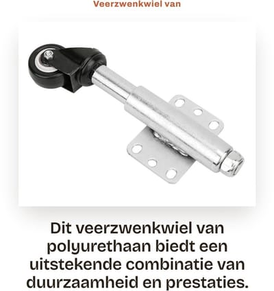 Dailygoods - Veerzwenkwiel van Polyurethaan - 5,1 cm met 110 kg Draagvermogen - Eenvoudige Bevestiging - Hoogwaardig PU Materiaal - Robuuste Constructie