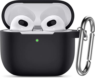 Hoesje Geschikt voor Apple Airpods 3 hoesje Silicone Case Zwart - Hoesje Geschikt voor Apple Airpodss 3 Case Siliconen Hoes - Hoesje Geschikt voor Apple Airpodss 3 Hoes Cover