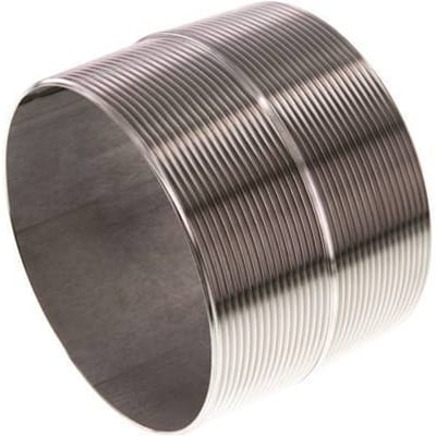 R 4'' RVS Dubbele Pijpnippel 20 Bar DIN 2982 - 80mm - FL2S-M-ST-400R-80L