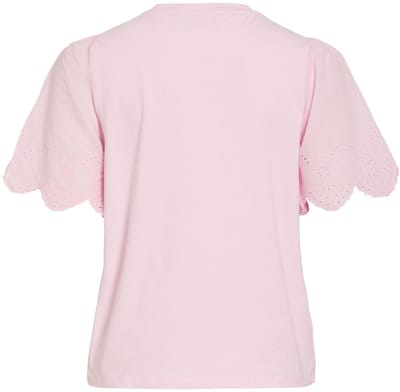 VILA - VICELIANA O-NECK EMB S/S TOP - Dames - Blouses