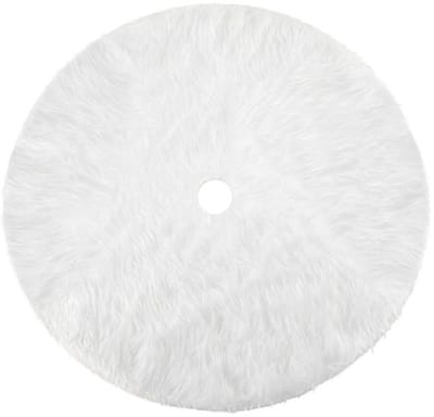 Allecto - Kerstboomrok - Imitatiebont - 150 cm - Witte kerstboom mat
