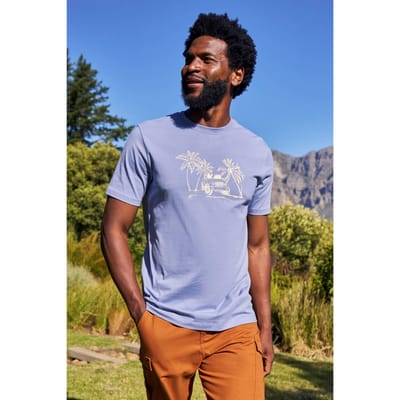 Mountain Warehouse Heren Ocean Drive Organic T-Shirt (Blauw)