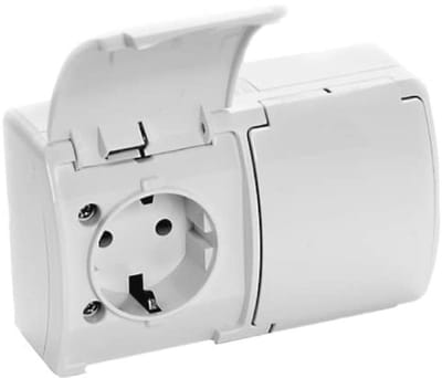 Stopcontact 2x2P+Z Schuko IP44