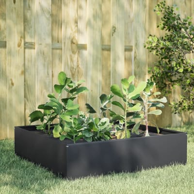 vidaXL - Plantenbak - verhoogd - 100x100x41 - cm - staal - antracietkleurig