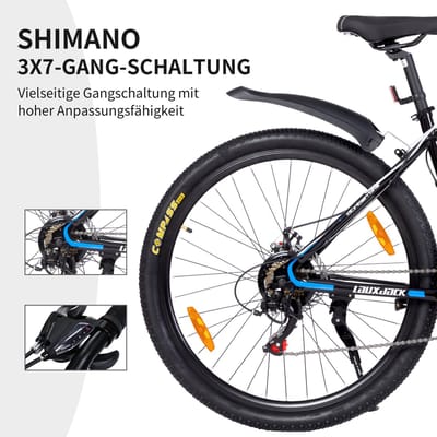 Mountainbike 26 Inch - Hardtail MTB - Mountainbike Met Schijfremmen-Shimano Tourney - 26 Inch- Verende Voorvork - Offroad Blauw