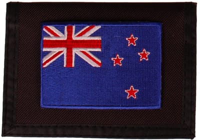 Portemonnee zwart 14x10cm - Vlag Nieuw Zeeland - 8x6cm
