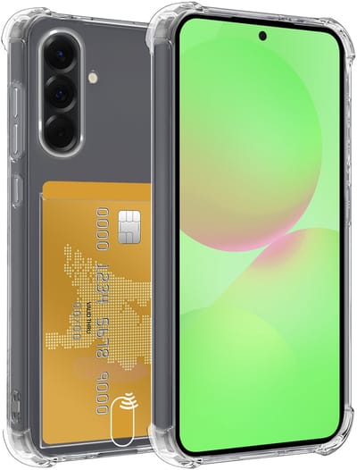 Hoesje Geschikt voor Samsung Galaxy A36 - Met Pashouder en Kaarthouder - Telefoon Hoes Shockproof - Siliconen Case - Back Cover - Shock Proof - Pasjes Houder - Transparant