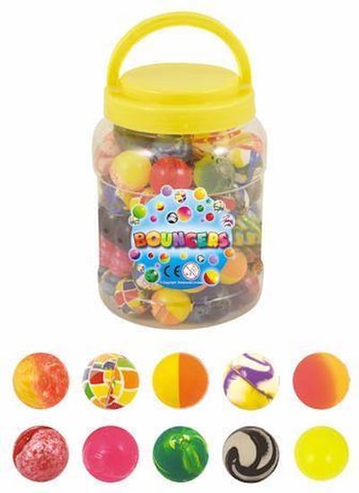 72 STuks - Stuiterballen - Mix Stuiterballen - Ø3.5 Cm - In Pot - Uitdeelcadeautjes - Traktatie voor kinderen - Jongens - Meisjes