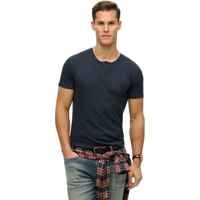Superdry - The Merchant Store - Grandad-top met korte mouwen - Heren - Tops