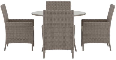Lefkas tuinmeubelset tafel 110x110cm 6 stoelen bruin.