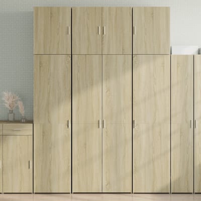vidaXL - Hoge - kast - 80x42,5x249 - cm - bewerkt - hout - sonoma - eikenkleurig