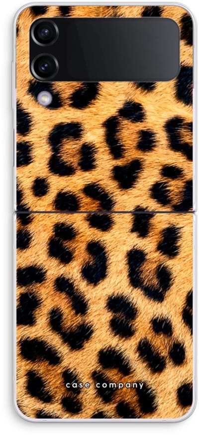 Case Company® - Hoesje geschikt voor Samsung Galaxy Z Flip4 hoesje - Luipaard - Soft Cover Telefoonhoesje - Bescherming aan alle Kanten en Schermrand