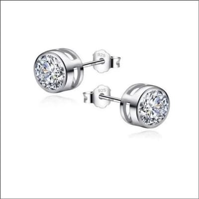 Aramat Jewels | Oorbellen | Zilveren Oorbellen met Zirkonia Stenen | Transparant | |7mm | Zilver | Kinderen, Volwassenen | Verkleurd niet