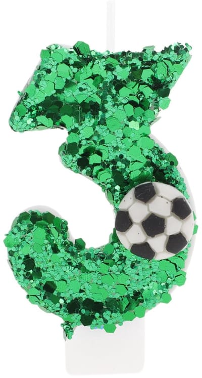 Dailygoods- Verjaardagskaarsen Glanzend 3D-Design - Voetbalverjaardagskaarsen - Taartdecoratie - Rookvrij - Draagbaar - 7,5 cm - Taartkaarsen