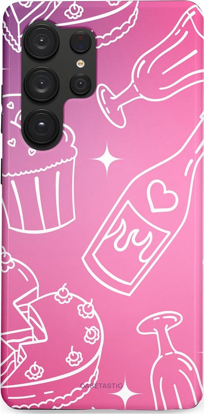 Casetastic Hoesje Geschikt voor Samsung S25 Ultra - Stijlvolle Beschermende Duo-layer Case - Roze Gebakfeest