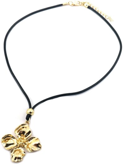 Ketting - Koord met Bloem - Goudkleurig