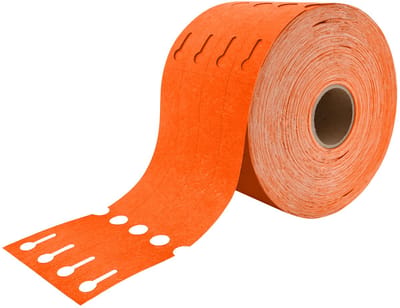 CombiCraft Oranje Tyvek sleufetiketten 250x25mm op rol - 1500 etiketten