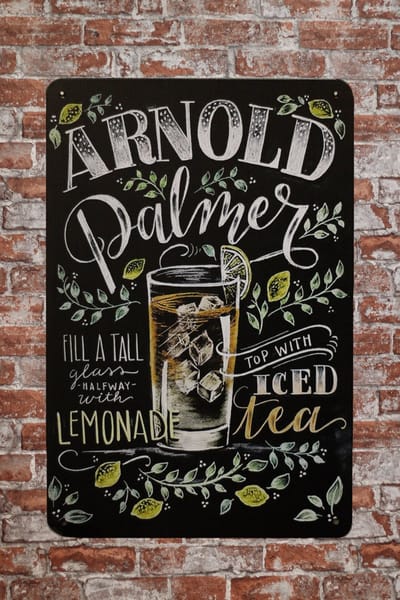 Wandbord - Arnold palmer cocktail - 20 x 30cm - Uv bestendig - Metalen wandbord - Mancave - Mancave decoratie - Tekstborden - Metal sign - Bar decoratie