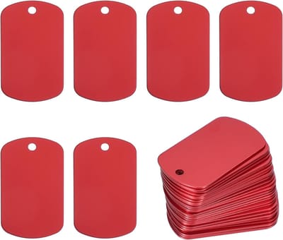 Metalen stempelen Blanks Tags 2 inch, 55 stuks geanodiseerd aluminium blanco hondenlabels rechthoek lasergravure blanks ID-naamplaatje met gat voor huisdier ambachtelijke doe-het-zelf